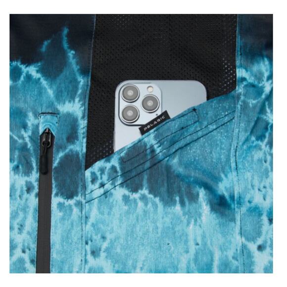 Pelagic Men's Tahiti Blue Exo Tech Hooded Fishing Shirt Size XL - Picture 3 of 9